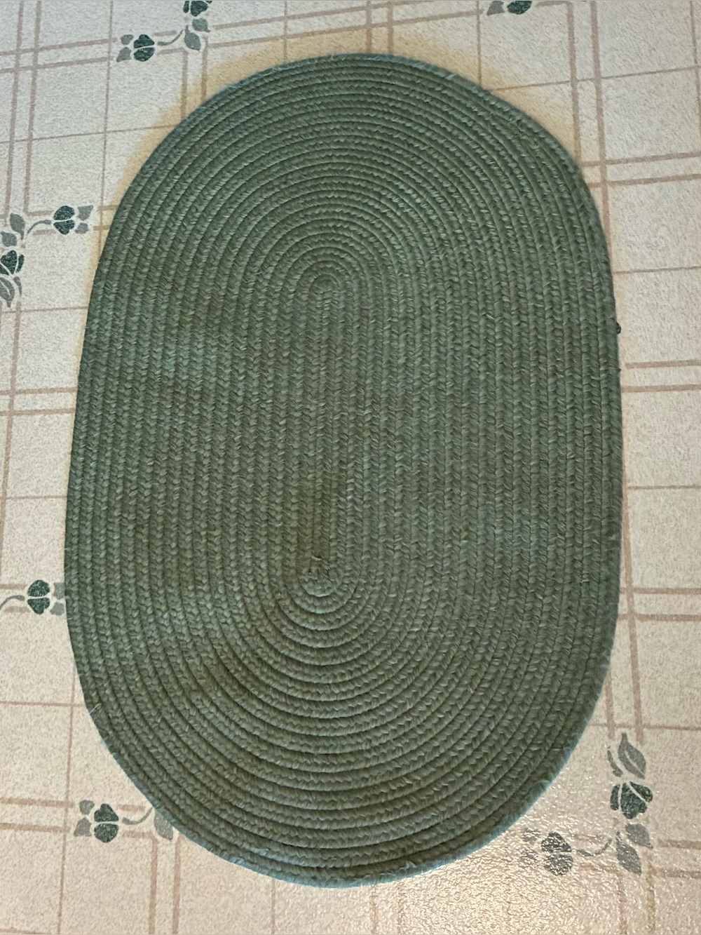 Braided Rug, Green, Approx. 24” X 36”, Oval, Versatile Accent Piece